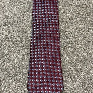 Charvet Burgundy and Blue Geometric Tie